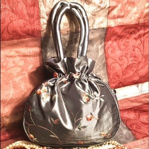 Silk Embroidered Drawstring Handbags